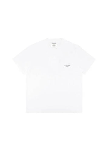 Cotton Square Label Short Sleeve T-Shirt White - WOOYOUNGMI - BALAAN 1