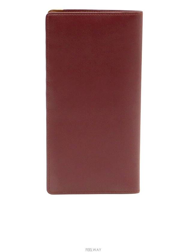 Burgundy Calfskin Must International Gusset Long Wallet L3001360 - CARTIER - BALAAN 4