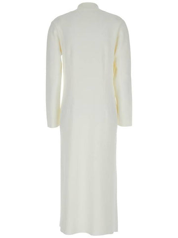 White Long Jacket With Classic Lapels In Viscose Blend Woman - P.A.R.O.S.H. - BALAAN 1