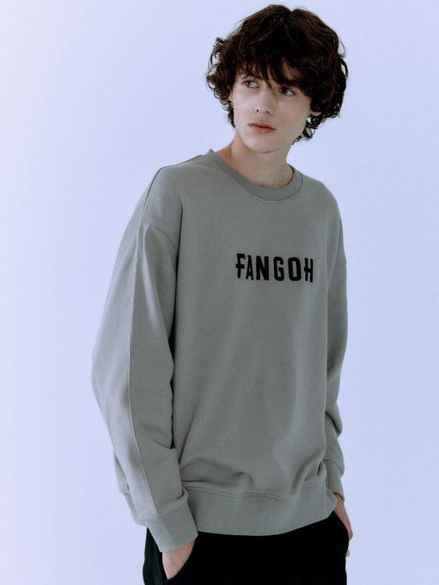 F logo embroidered crew neck sweatshirt Gray - FANGOH - BALAAN 3