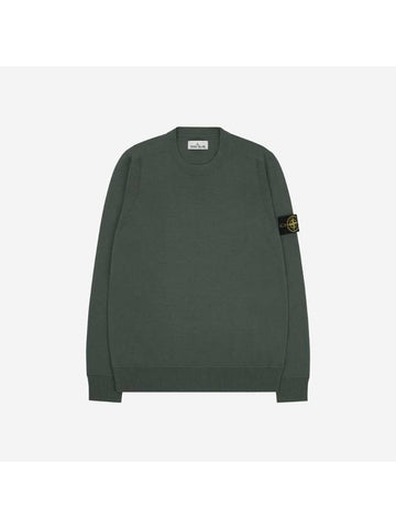 Light Wool Crewneck Knit Top Olive - STONE ISLAND - BALAAN 1