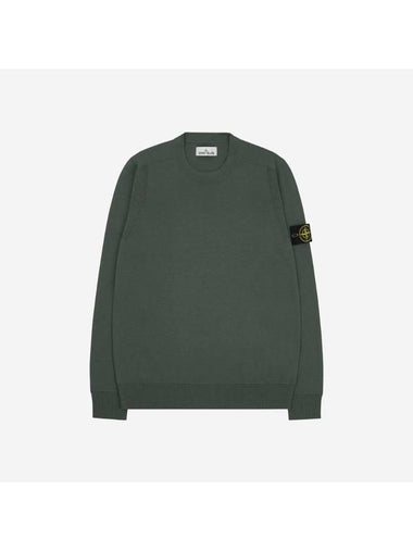 Light Wool Crewneck Knit Top Olive - STONE ISLAND - BALAAN 1