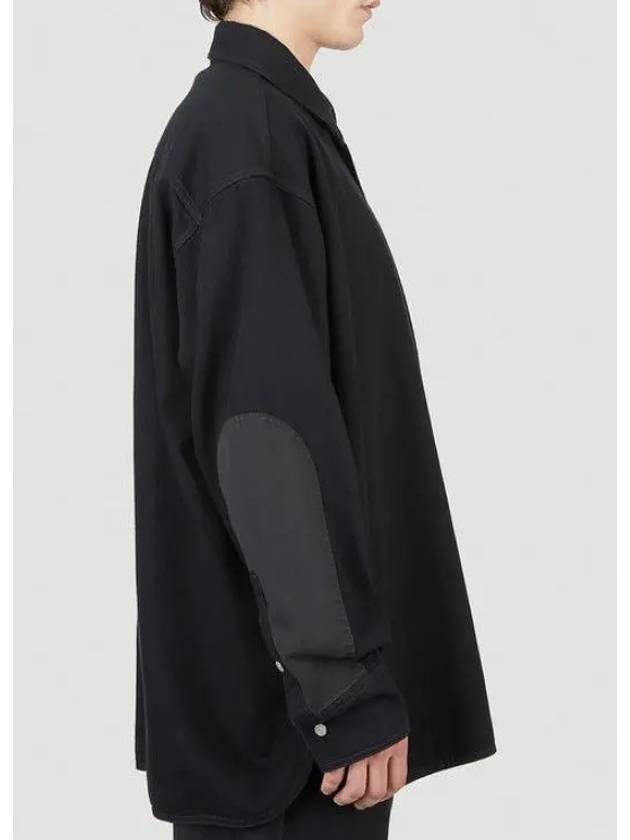 Oversized Denim Shirt Jacket Black - MAISON MARGIELA - BALAAN 4