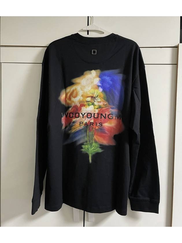 Swaying Flower Long Sleeve T-Shirt Black - WOOYOUNGMI - BALAAN 10