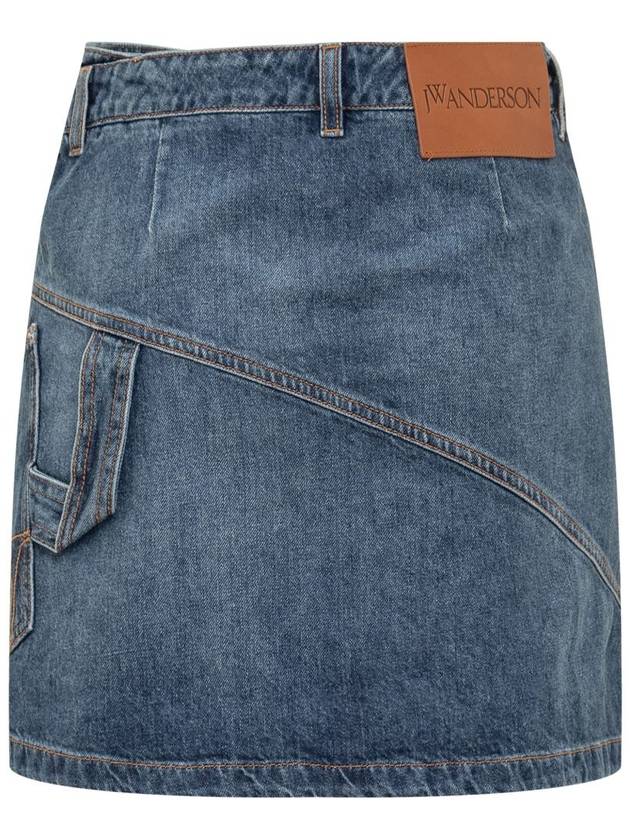 Twister Mini Denim A-Line Skirt Blue - JW ANDERSON - BALAAN 3