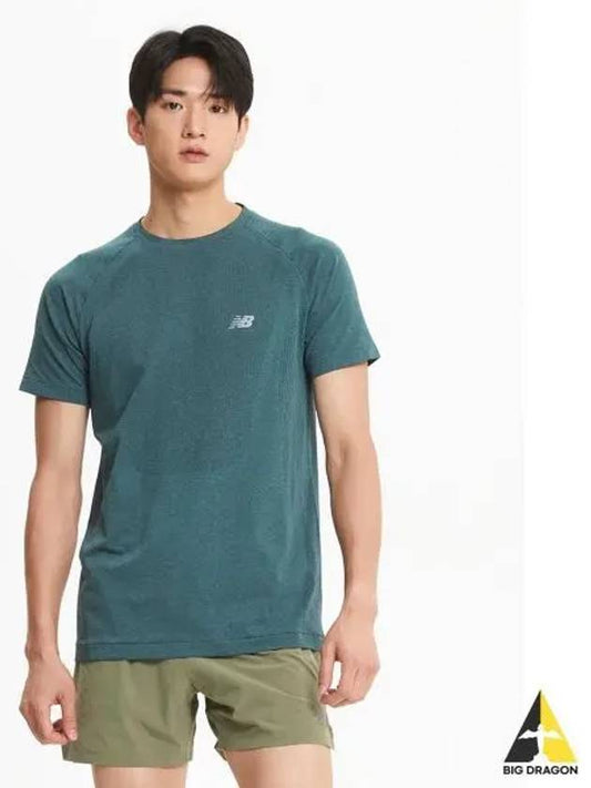 NBNEE4P201 MEN SEAMLESS Performance Short Sleeve T Shirt GREEN - NEW BALANCE - BALAAN 1