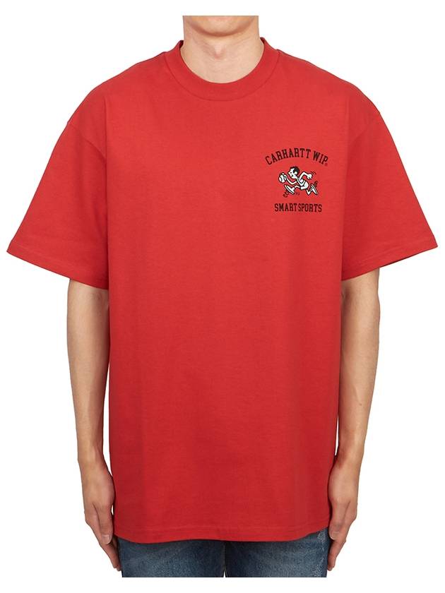 Smart Sports Short Sleeve T-Shirt Red - CARHARTT WIP - BALAAN 1