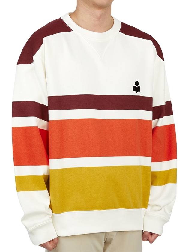 Men's Meyoan Logo Long Sleeve T-Shirt Burgundy White - ISABEL MARANT - BALAAN 4