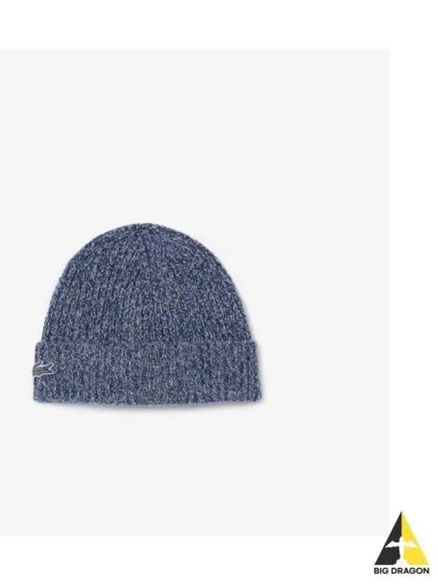 Wool Rib Tissue Beanie Navy - LACOSTE - BALAAN 1