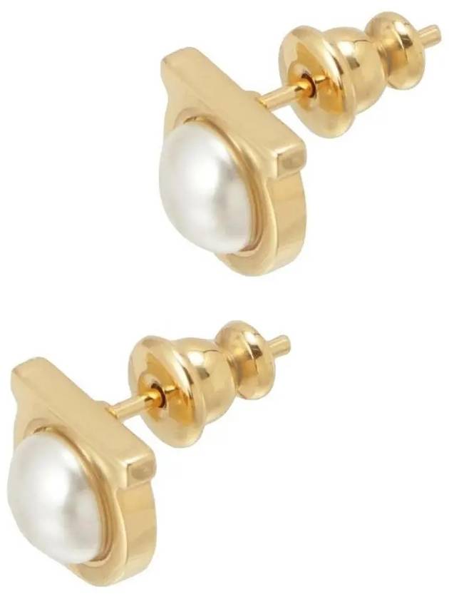 Gancini pearl earrings gold - SALVATORE FERRAGAMO - BALAAN 4