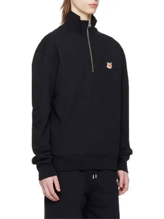 Fox Head Patch Half Zipper Sweatshirt Black - MAISON KITSUNE - BALAAN 5