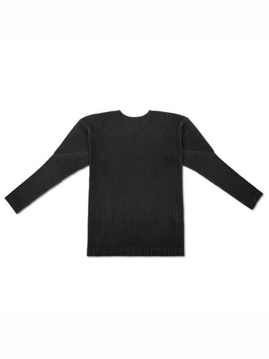 Pleated Long Sleeve T-Shirt Black - ISSEY MIYAKE - BALAAN 2