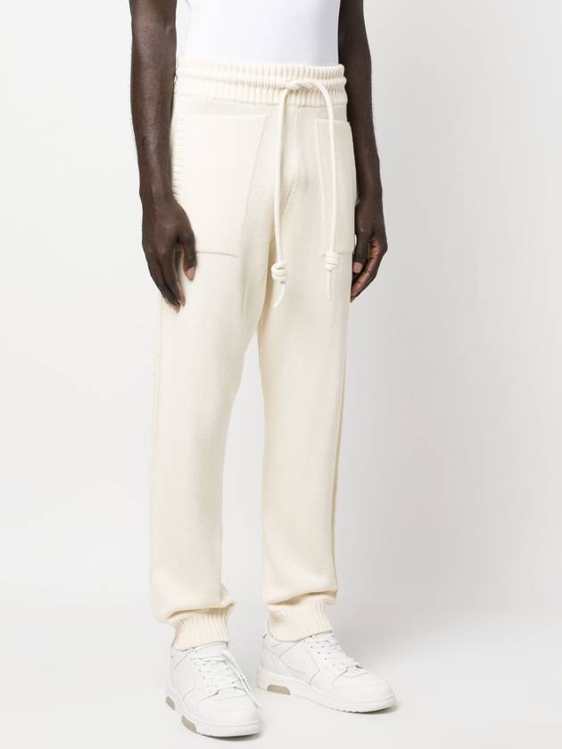 Diag Stripe Knitted Track Pants Ivory - OFF WHITE - BALAAN 3