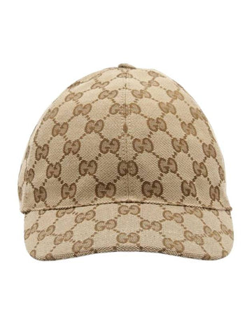 Kids Original GG Canvas Cap Hat Beige - GUCCI - BALAAN 1