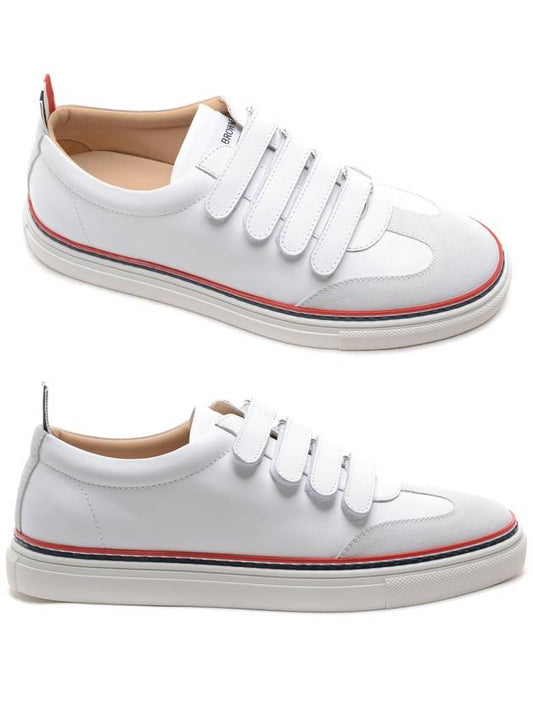 Velcro Leather Low Top Sneakers White - THOM BROWNE - BALAAN 2