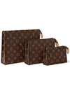 Trio Toilet Monogram Coated Canvas Pouch Bag Brown - LOUIS VUITTON - BALAAN 3