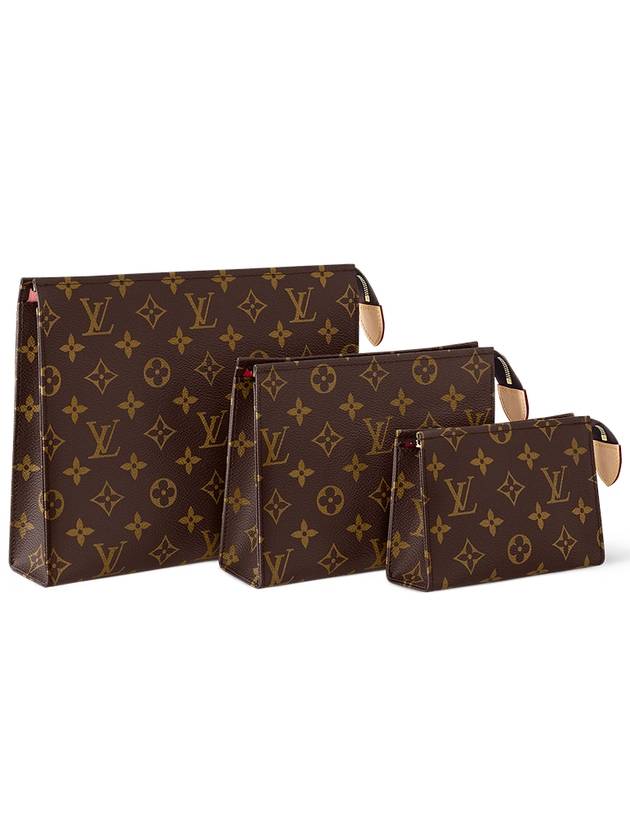 Trio Toilet Monogram Coated Canvas Pouch Bag Brown - LOUIS VUITTON - BALAAN 3