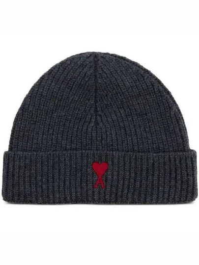 Heart Logo Wool Beanie Heather Grey - AMI - BALAAN 2