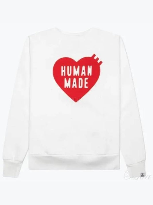 Heart Crew Neck Sweatshirt White - HUMAN MADE - BALAAN 2