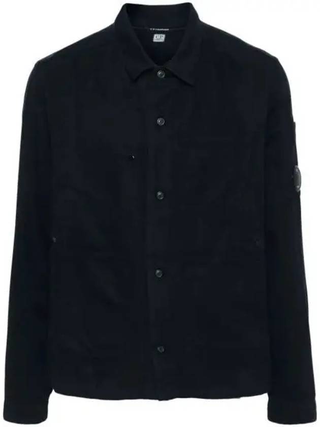 Cotton Linen Over Long Sleeve Shirt Navy - CP COMPANY - BALAAN 2