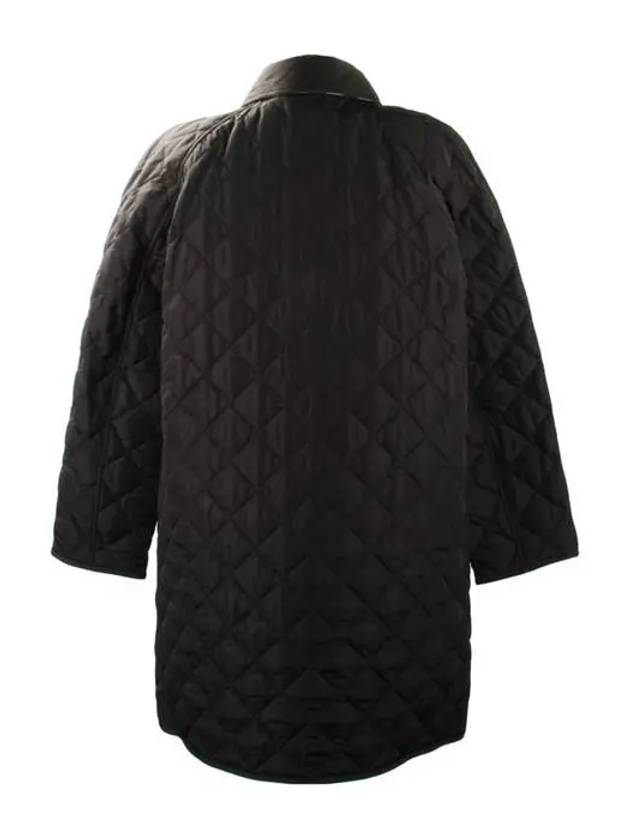 Tything Diamond Quilted Double Coat Black - BURBERRY - BALAAN 4