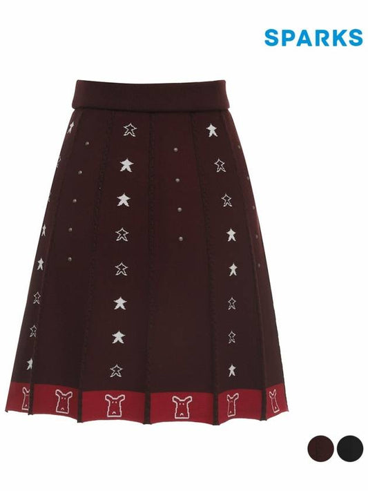 Women s Shape Pattern Cut Knit Skirt Culotte SL3LCR001 - SPARKS - BALAAN 1