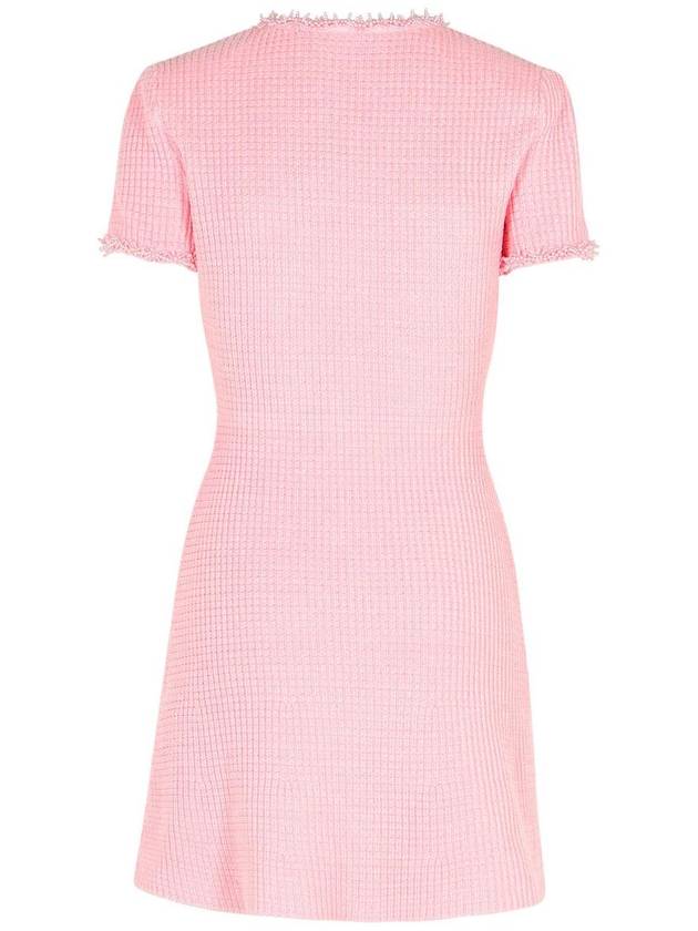 Self-Portrait 'Waffle' Pink Polyester Blend Dress - SELF PORTRAIT - BALAAN 3