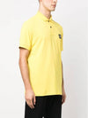 Men's Logo Patch Cotton Polo Shirt Yellow - STONE ISLAND - BALAAN 4