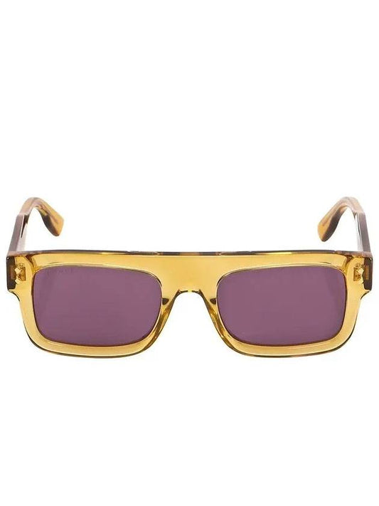 Eyewear Rectangle Clear Sunglasses Yellow - GUCCI - BALAAN 1