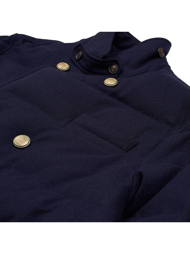 Double Breasted Padded Coat Navy - BRUNELLO CUCINELLI - BALAAN 8