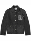 Anagram Workwear Denim Jacket Black - LOEWE - BALAAN 2