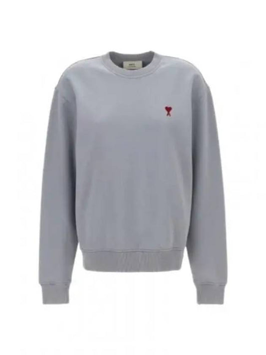 De Coeur Embossed Logo Crewneck Sweatshirt Blue - AMI - BALAAN 2