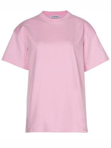 Women's Logo Large Fit Short Sleeve T-Shirt Pink - BALENCIAGA - BALAAN 1