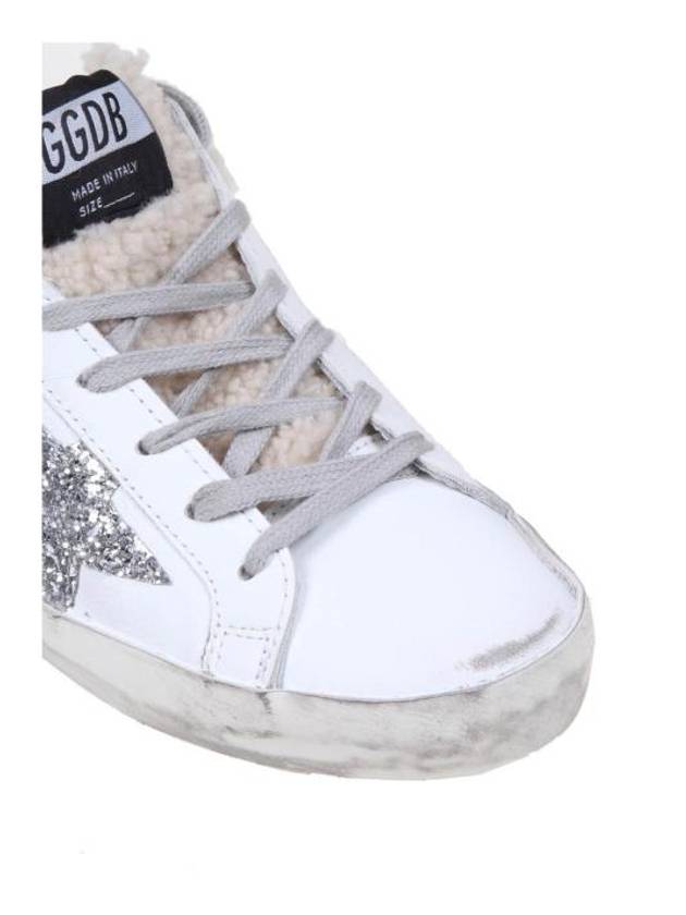 Superstar Sabot Glitter Shearing Lining Leather Low Top Sneakers Silver White - GOLDEN GOOSE - BALAAN 6