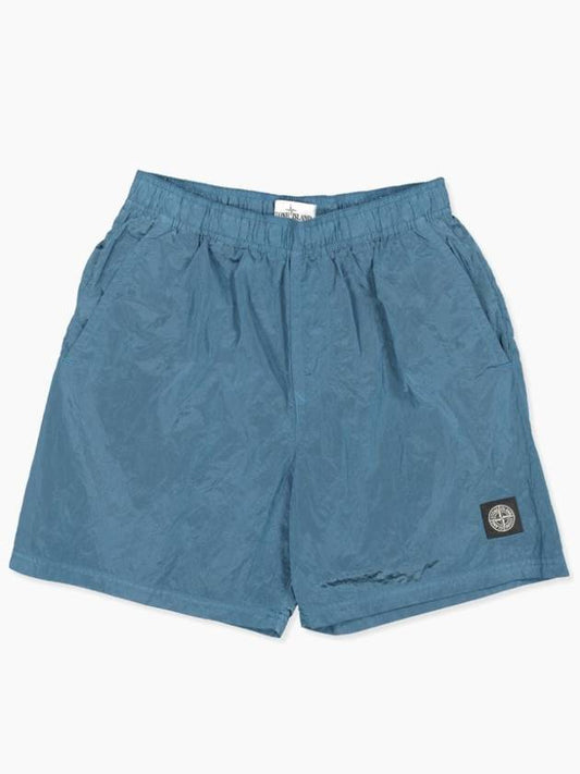 Men's Nylon Metal Swim Shorts Blue - STONE ISLAND - BALAAN.