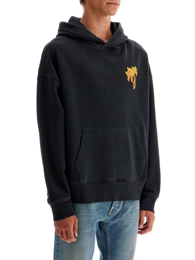 "burning palm oversized hoodie with hood" - PALM ANGELS - BALAAN 2