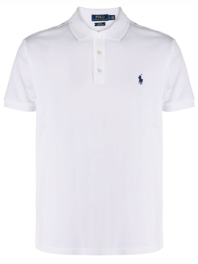 Men's Pony Embroidery Slim Fit PK Shirt White - POLO RALPH LAUREN - BALAAN.