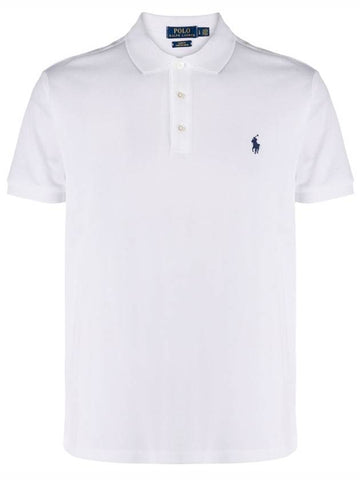 Men's Pony Embroidery Slim Fit PK Shirt White - POLO RALPH LAUREN - BALAAN.