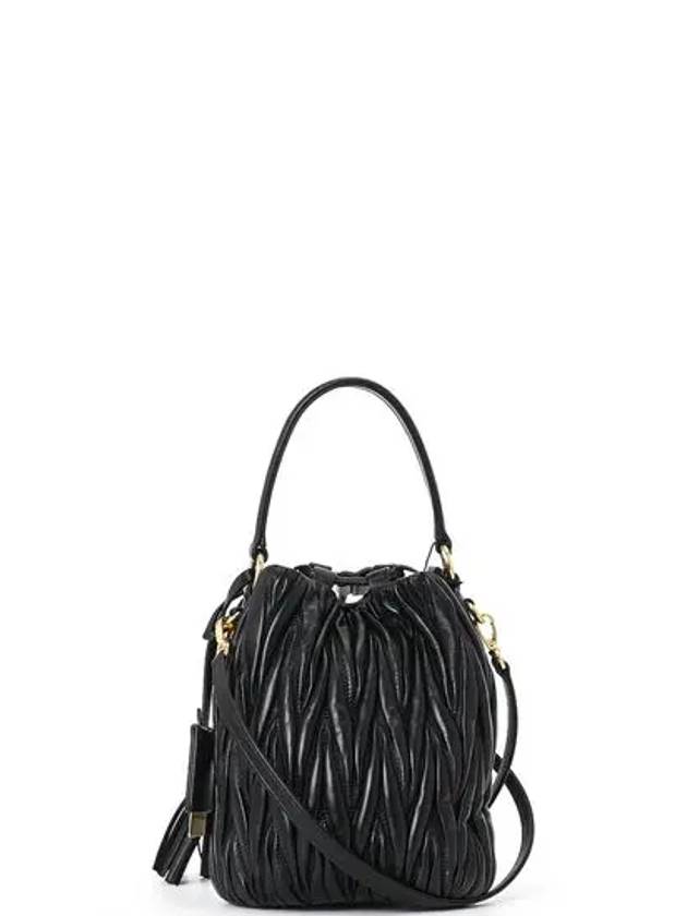 Matelasse Nappa Leather Bucket Bag Black - MIU MIU - BALAAN 4