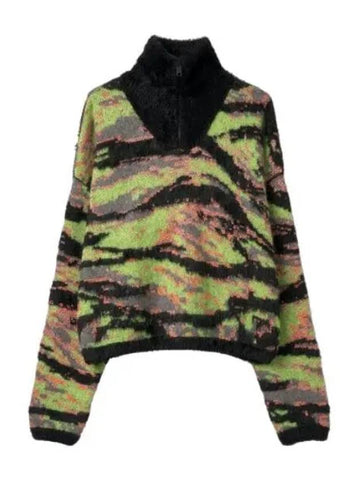 Jacquard Tiger Knit Green Rave Camo - ERL - BALAAN 1