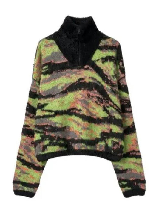 Jacquard Tiger Knit Green Rave Camo - ERL - BALAAN 1