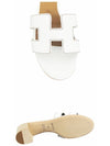 Oasis Calfskin Slipper Heels Blanc - HERMES - BALAAN 6