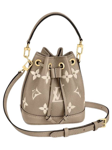 Women's Nano Noe Monogram Bucket Bag Grey Cream - LOUIS VUITTON - BALAAN 1