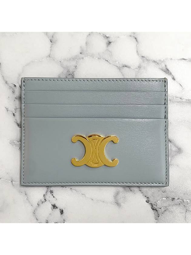 Triomphe Shiny Calfskin Card Holder Ice Blue - CELINE - BALAAN 4