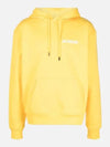 Chest Logo Print Classic Fit Cotton Hoodie Yellow - JACQUEMUS - BALAAN 3