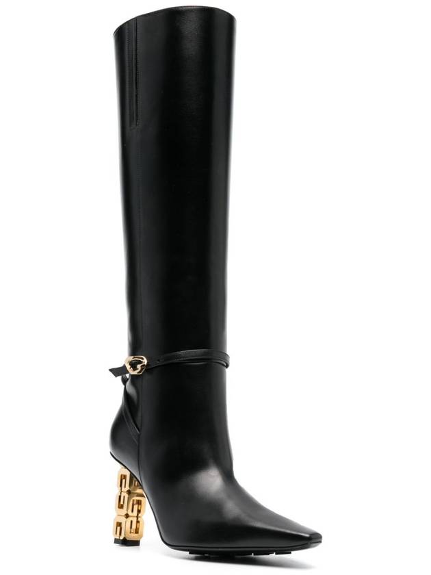 Women's G Cube Heel Long Boots Black - GIVENCHY - BALAAN 3