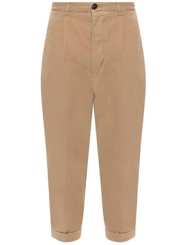 Men's Oversized Straight Pants Beige - AMI - BALAAN 1