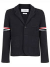 Arm Banding Texture Jacquard Wool Jacket Navy - THOM BROWNE - BALAAN 2