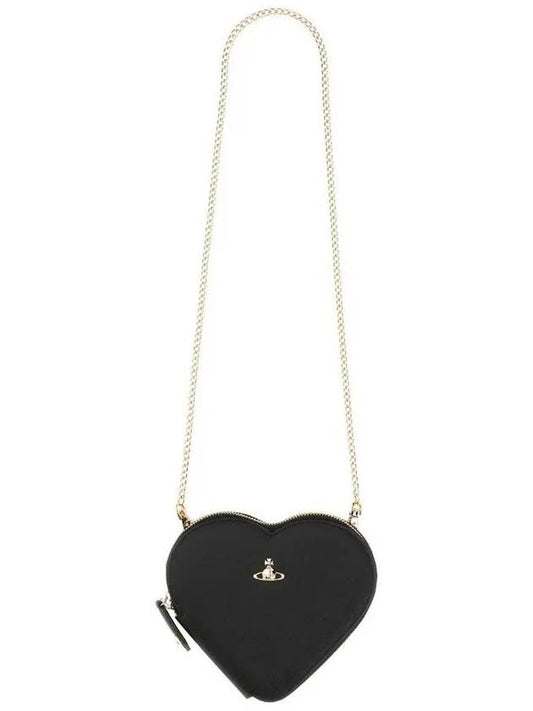 Saffiano New Heart Cross Bag Black - VIVIENNE WESTWOOD - BALAAN 2