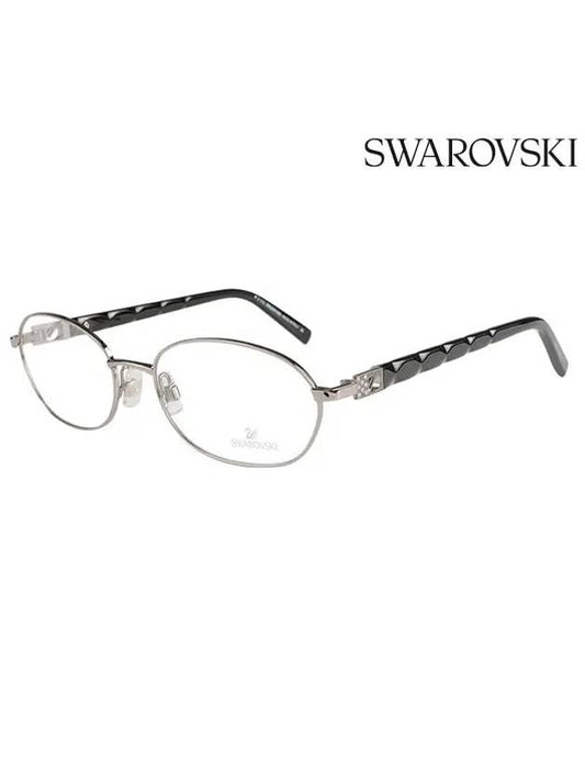 Eyewear Oval Metal Eyeglasses Silver - SWAROVSKI - BALAAN 2